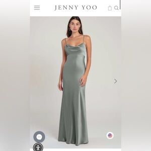 Jenny Yoo Women's Sage Satin Maxi Dress